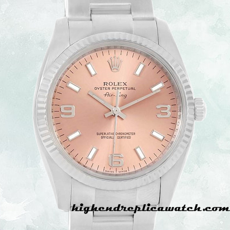 High End Replica Rolex Air-king Rolex Calibre 2813 114234PSO Men's Silver-tone