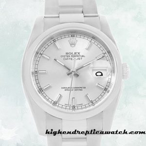 High End Replica Rolex Datejust Men's Rolex Calibre 2836/2813 116200SSO Silver Floral Dial Hands and Markers