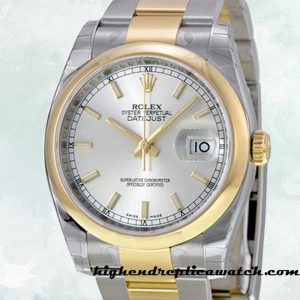High End Replica Rolex Datejust Men's 116203SSO Rolex Calibre 2836/2813 Silver Dial Two-tone