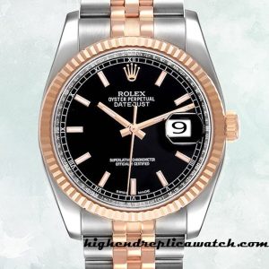 High End Replica Rolex Datejust 116231 Men's Rolex Calibre 2836/2813 Two-tone Black Dial