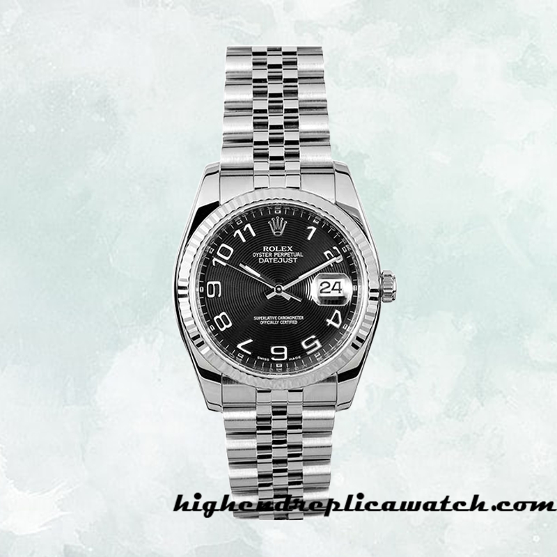 High End Replica Rolex Datejust 116234BKCAJ Rolex Calibre 2836/2813 Men's Silver-tone Black Dial - Image 2