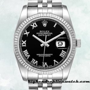 High End Replica Rolex Datejust Men's 116234BKRJ Rolex Calibre 2836/2813 Black Dial