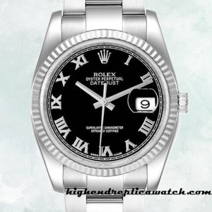 High End Replica Rolex Datejust Rolex Calibre 2836/2813 116234BKRO Men's 12mm Black Dial