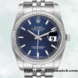 High End Replica Rolex Datejust Rolex Calibre 2836/2813 Men's 116234BLSJ Silver-tone 12mm