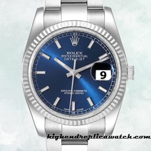 High End Replica Rolex Datejust Rolex Calibre 2836/2813 116234BLSO Men's 12mm Silver-tone