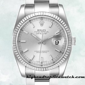 High End Replica Rolex Datejust 116234SSO Rolex Calibre 2836/2813 Men's Silver Dial Hands and Markers