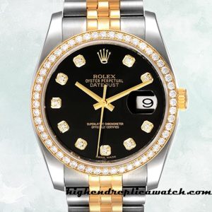 High End Replica Rolex Datejust Rolex Calibre 2836/2813 Men's 116243BKDJ Two-tone