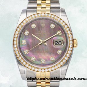 High End Replica Rolex Datejust 116243BKMDJ Rolex Calibre 2836/2813 Men's Automatic Two-tone