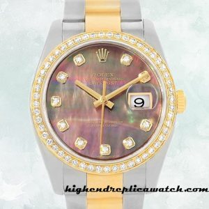 High End Replica Rolex Datejust Men's 116243BKMDO Rolex Calibre 2836/2813 Mother of Pearl