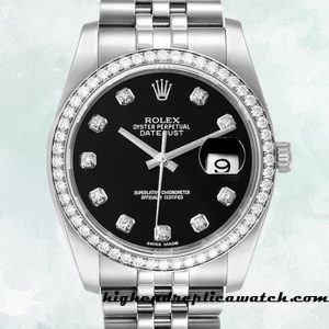 High End Replica Rolex Datejust Men's 116244BKDJ Rolex Calibre 2836/2813 Black Dial Automatic