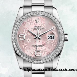 High End Replica Rolex Datejust 116244PFAO Men's Rolex Calibre 2836/2813 Pink Floral Dial
