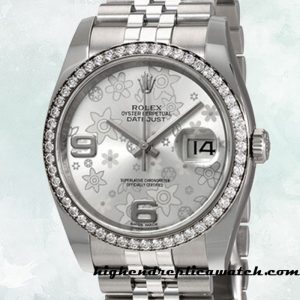 High End Replica Rolex Datejust Men's 116244SFAJ Rolex Calibre 2836/2813 Silver Floral Dial