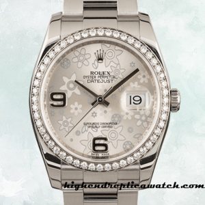 High End Replica Rolex Datejust Rolex Calibre 2836/2813 116244SFAO Men's 12mm Silver Floral Dial