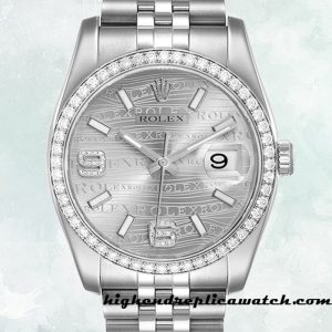 High End Replica Rolex Datejust Rolex Calibre 2836/2813 Men's 116244SWDAJ Silver Wave Dial Automatic