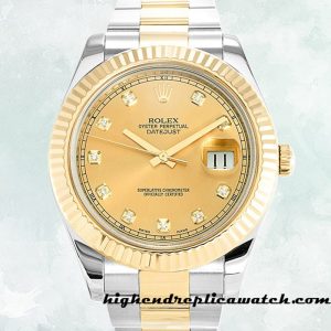 High End Replica Rolex Datejust Men's Rolex Calibre 2836/2813 116333-72213G Champagne Dial