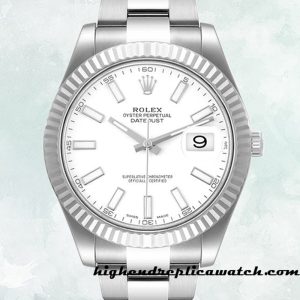 High End Replica Rolex Datejust 116334 Rolex Calibre 2836/2813 Men's Silver-tone Hands and Markers