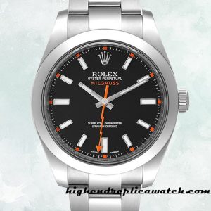 High End Replica Rolex Milgauss Men's Rolex Calibre 2813 116400BKSO Black Dial Automatic