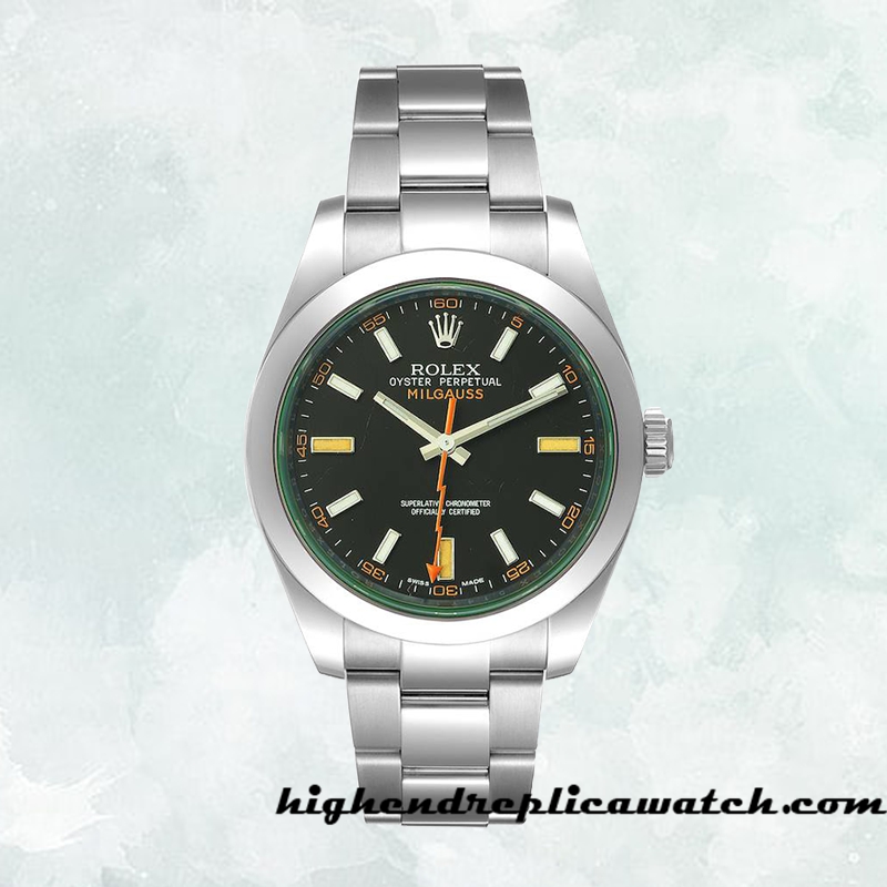 High End Replica Rolex Milgauss Men's m116400gv-0001 Rolex Calibre 2813 Automatic Black Dial - Image 2
