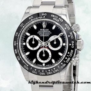 High End Replica Rolex Daytona m116500ln-0002 Men's Rolex Calibre 7750/Mingzhu Engine Silver-tone Black Dial