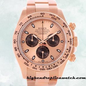 High End Replica Rolex Daytona m116505-0009 Rolex Calibre 7750 Men's Hands and Markers Rose Gold-tone
