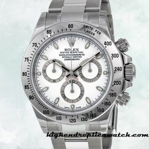 High End Replica Rolex Daytona Men's Rolex Calibre 7750/Mingzhu Engine 116520-WSO Silver-tone