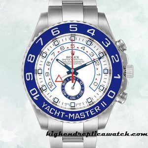 High End Replica Rolex Yacht-master Ii Rolex Calibre 7750/Mingzhu Engine Men's 116680-78210 White Dial Hands and Markers