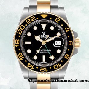 High End Replica Rolex Gmt Master Men's Asian Movement 16713BKSO-1 Hands and Markers Two-tone