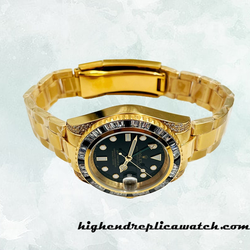 High End Replica Rolex GMT-Master II Men's 116758 Rolex Calibre 2813 Green Dial Gold-tone - Image 3