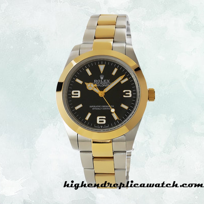 High End Replica Rolex Explorer Men's m124273-0001 Rolex Calibre 2836/2813 12mm Two-tone - Image 2