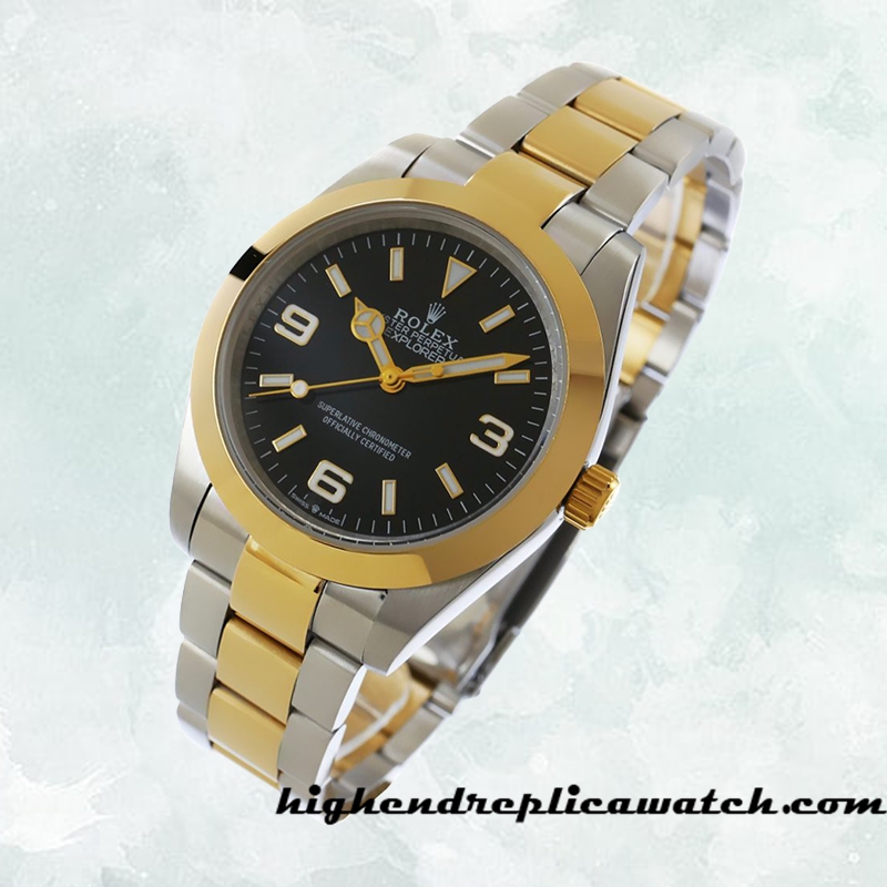 High End Replica Rolex Explorer Men's m124273-0001 Rolex Calibre 2836/2813 12mm Two-tone - Image 3
