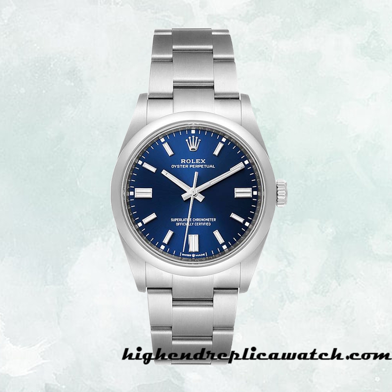 High End Replica Rolex Oyster Perpetual m124300-0003 Rolex Calibre 2836/2813 Unisex Blue Dial - Image 2