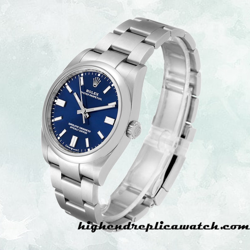 High End Replica Rolex Oyster Perpetual m124300-0003 Rolex Calibre 2836/2813 Unisex Blue Dial - Image 3