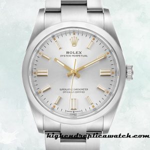 High End Replica Rolex Oyster Perpetual Rolex Calibre 2836/2813 Unisex m124300-0001 Silver-tone Around 15mm
