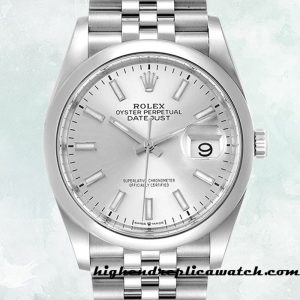 High End Replica Rolex Datejust Rolex Calibre 2836/2813 m126200-0001 Men's 12mm Silver-tone
