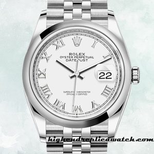 High End Replica Rolex Datejust m126200-0007 Men's Rolex Calibre 2836/2813 White Dial 12mm