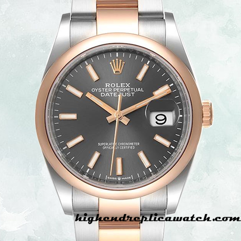 High End Replica Rolex Datejust Rolex Calibre 2836/2813 m126201-0014 Men's Two-tone Grey Dial