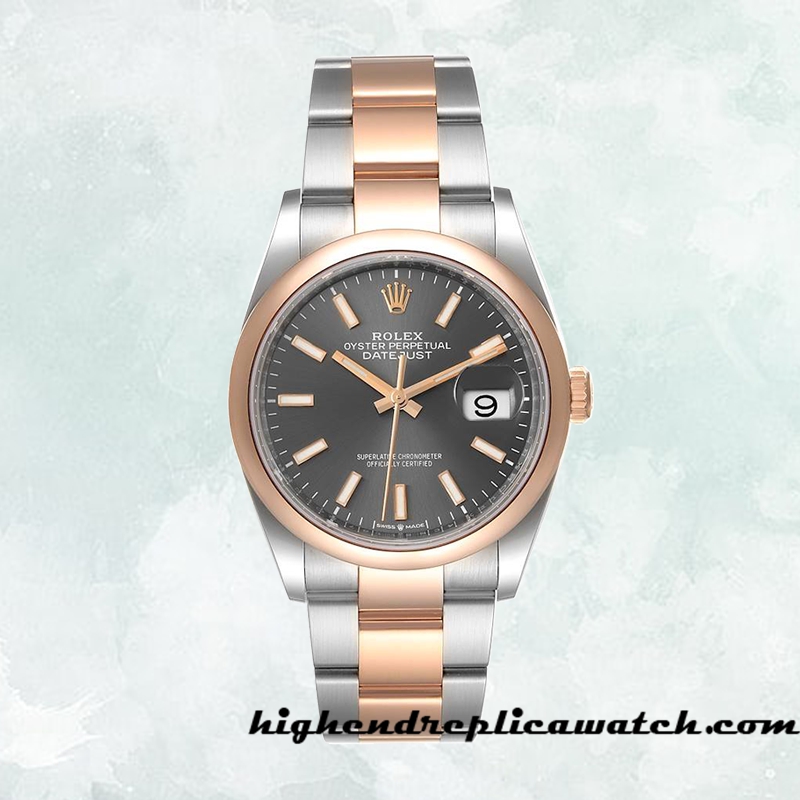 High End Replica Rolex Datejust Rolex Calibre 2836/2813 m126201-0014 Men's Two-tone Grey Dial - Image 2