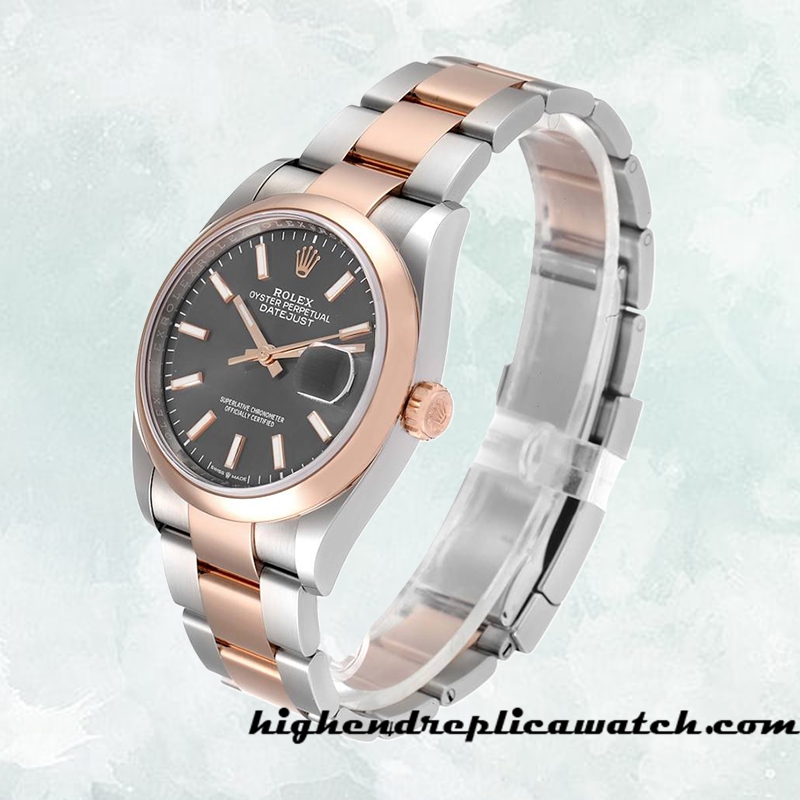 High End Replica Rolex Datejust Rolex Calibre 2836/2813 m126201-0014 Men's Two-tone Grey Dial - Image 3