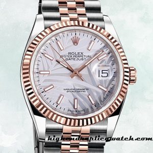 High End Replica Rolex Datejust Rolex Calibre 2836/2813 M126231-0031 Men's Silver Palm Motif Dial