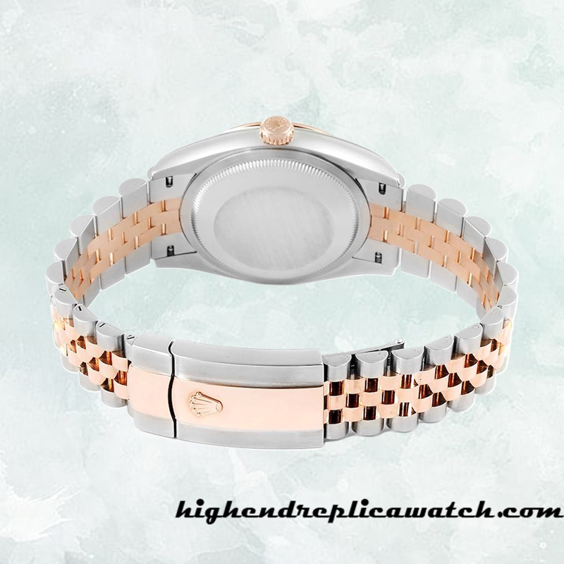 High End Replica Rolex Datejust Rolex Calibre 2836/2813 M126231-0031 Men's Silver Palm Motif Dial - Image 4
