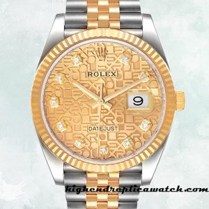 High End Replica Rolex Datejust m126233-0033 Men's Rolex Calibre 2836/2813 Gold Jubilee Dial