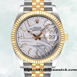 High End Replica Rolex Datejust Men's 126233 Rolex Calibre 2836/2813 Silver Palm Motif Dial