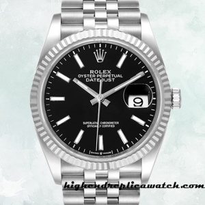 High End Replica Rolex Datejust 126234BKSJ Men's Rolex Calibre 2836/2813 Black Dial 12mm