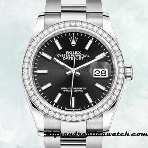 High End Replica Rolex Datejust Ladies Rolex Calibre 2836/2813 m126284rbr-0008 Silver-tone Black Dial