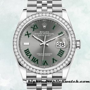 High End Replica Rolex Datejust Ladies m126284rbr-0037 Rolex Calibre 2836/2813 Gray Dial Silver-tone