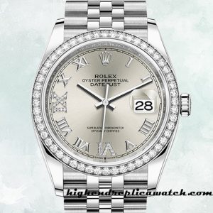 High End Replica Rolex Datejust Ladies m126284rbr-0021 Rolex Calibre 2836/2813 Silver-tone