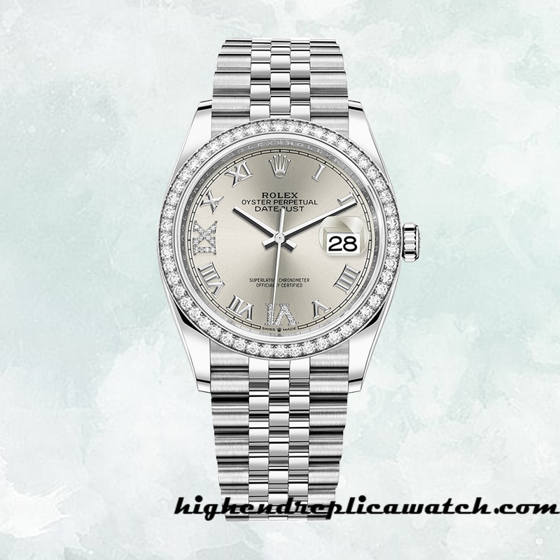 High End Replica Rolex Datejust Ladies m126284rbr-0021 Rolex Calibre 2836/2813 Silver-tone - Image 2