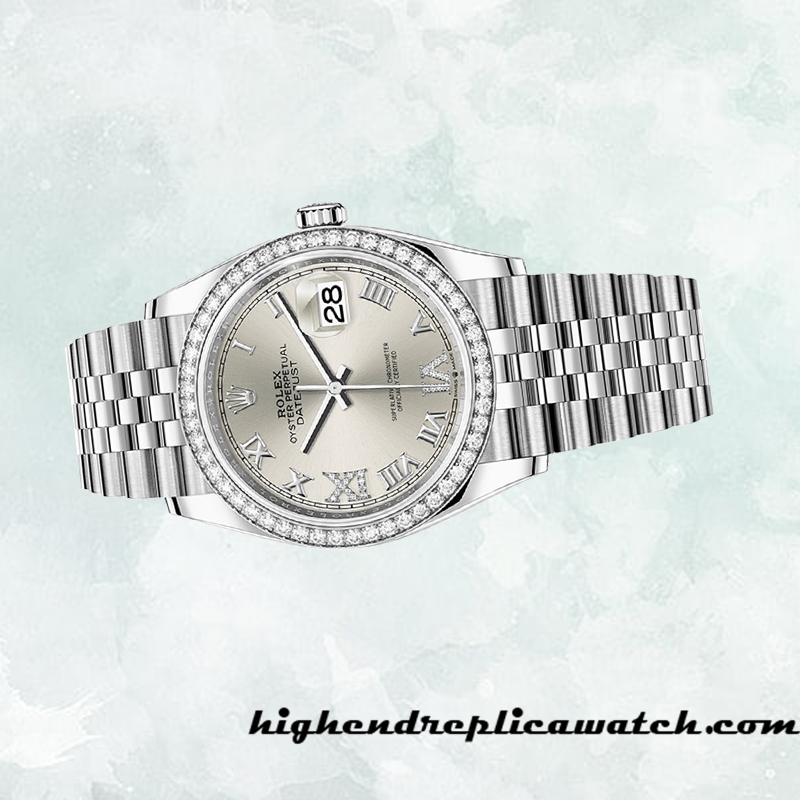 High End Replica Rolex Datejust Ladies m126284rbr-0021 Rolex Calibre 2836/2813 Silver-tone - Image 3