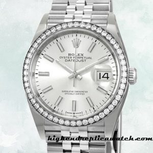 High End Replica Rolex Datejust Ladies Rolex Calibre 2836/2813 m126284rbr-0005 Hands and Markers Silver-tone