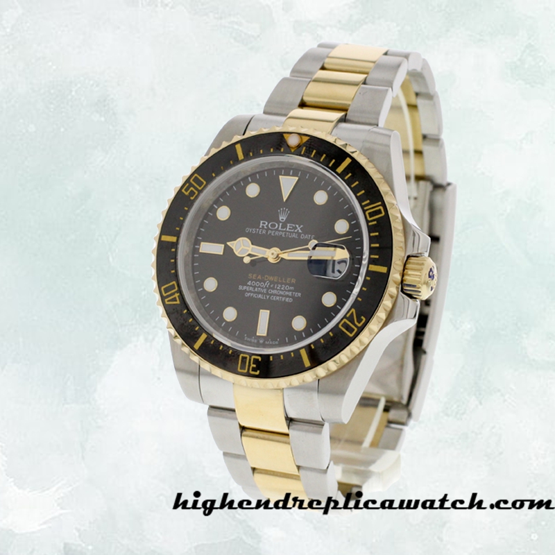 High End Replica Rolex Sea-Dweller Rolex Calibre 2836/2813 Men's m126603-0001 Black Dial Gold-tone - Image 3